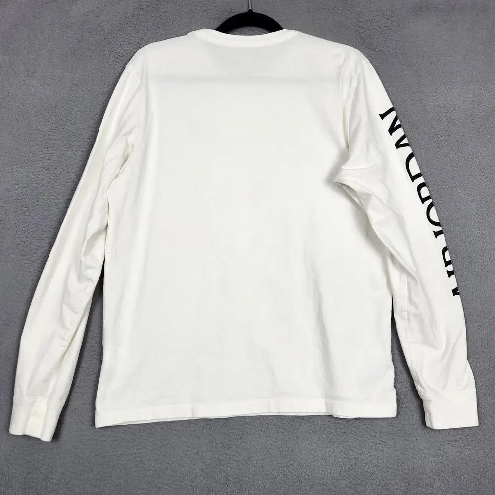 Jordan Shirt Mens Large White Long Sleeve Nike Air Jumpman Classics AT8897-100